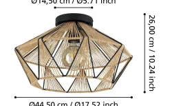 Adwickle Plafond 44,5cm Jute/Svart