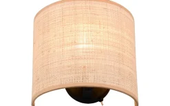 Aimee Vägglampa E27 naturfärg/bast