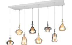 Aldea Takpendel 8 st 115cm E14 bärnsten/förkromad