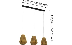 Alderney Taklampa 90cm Svart/Natur