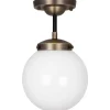 Alley Plafond 20cm Antikmässing/Vit IP44