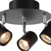 Alpha Takspotlight 20cm 3xGU10 Svart