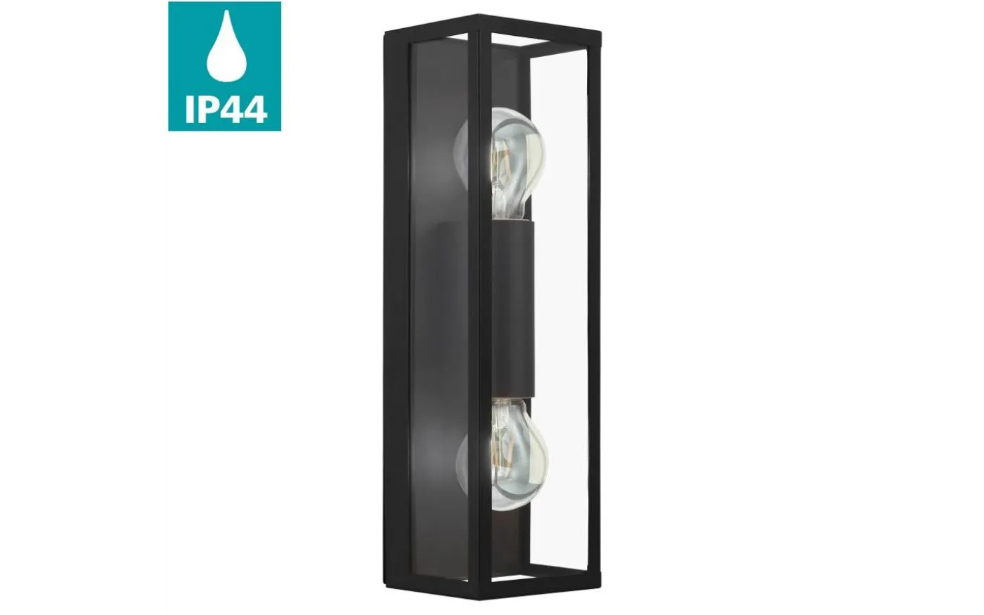 Amezola 2L Vägglampa Svart IP44