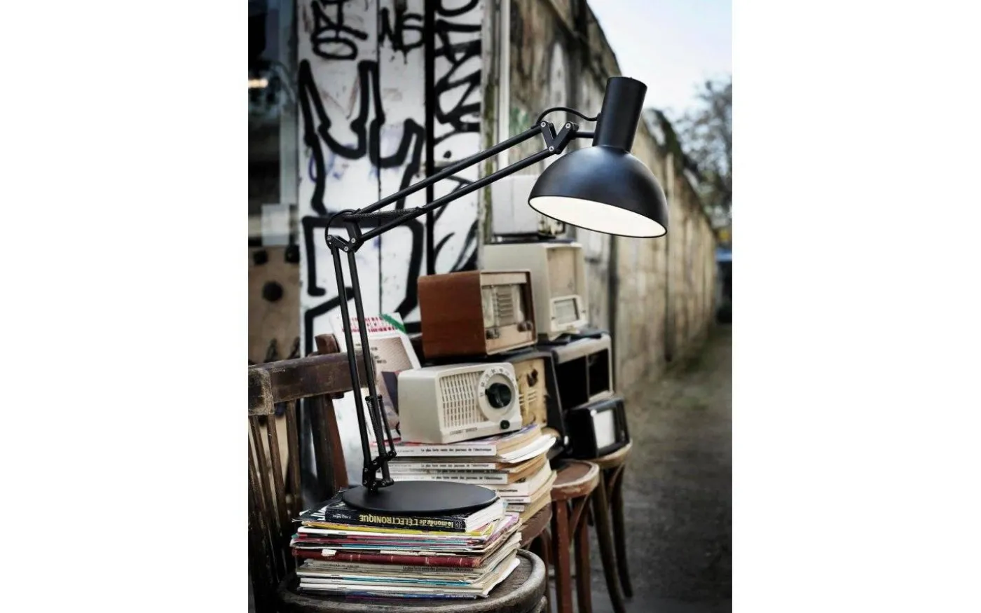 Arki Vägglampa/Bordslampa 52cm Svart