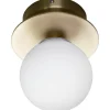 Art Deco Plafond/Vägglampa 16cm Borstad Mässing IP44