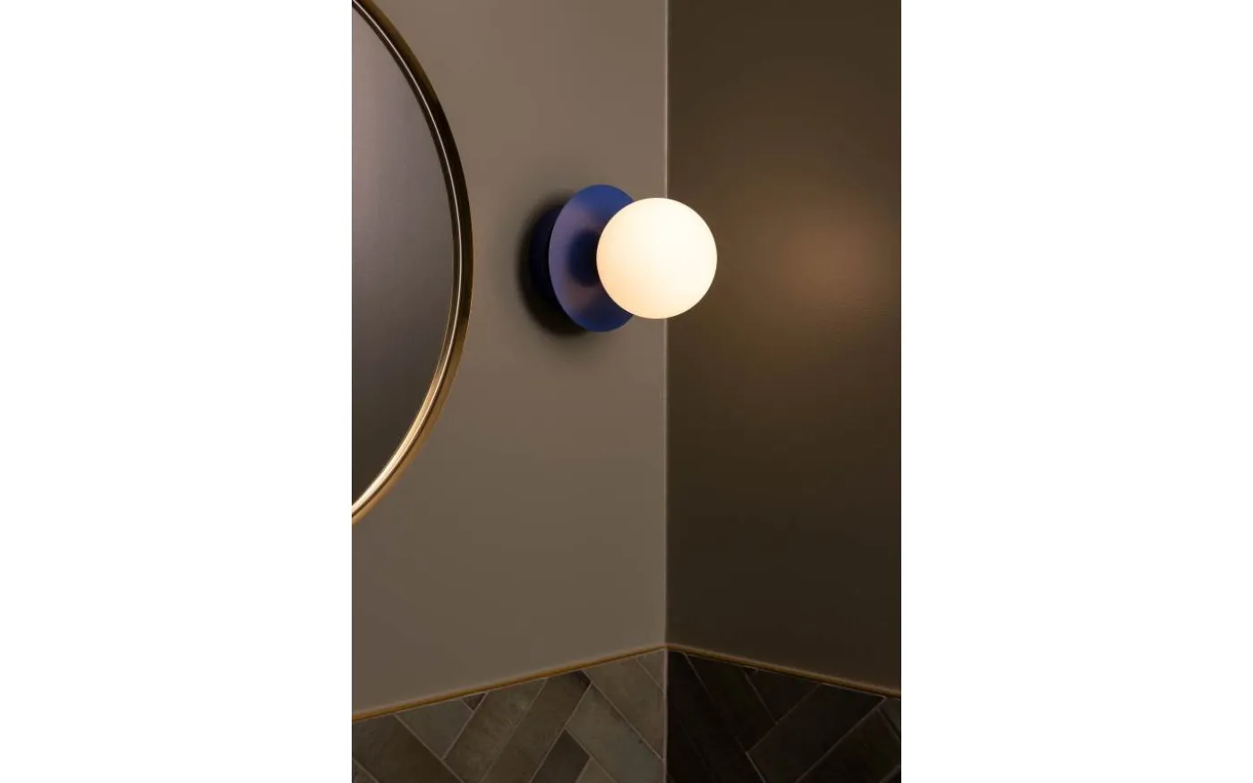 Art Deco Vägglampa/Plafond Blå/Vit IP44