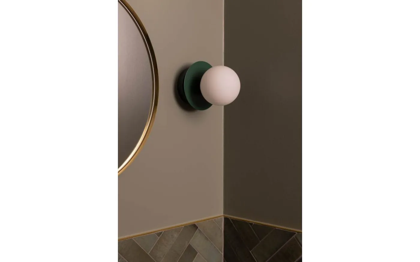 Art Deco Vägglampa/Plafond Grön/Vit IP44
