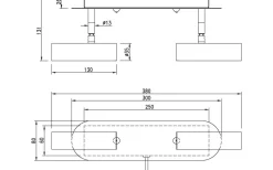 Artic Vägglampa Dubbel 30cm LED 2x6W 3000K Matt Mässing