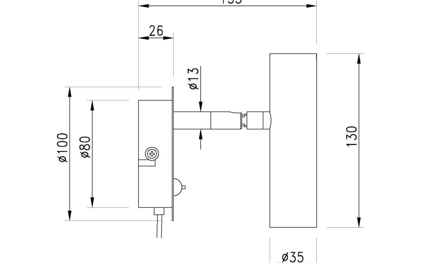 Artic Vägglampa LED 6W 3000K Svart/Krom