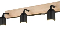 Arturo H2O Vägglampa 3-delad E27 trä/matt svart IP44