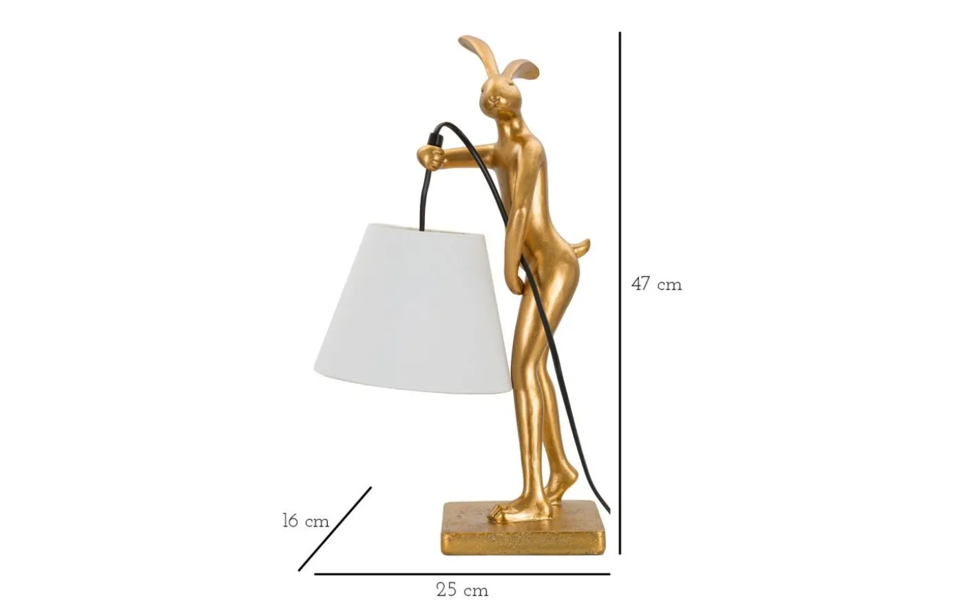 Barca Bordslampa Kanin 47cm Guld