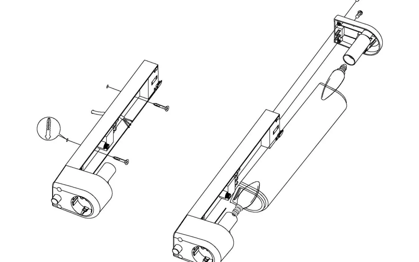 Bari 1 Spegelbelysning med Uttag 35cm Vit