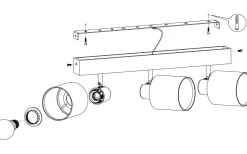Batallas Takspotlight 48cm Svart