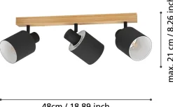 Batallas Takspotlight 48cm Svart
