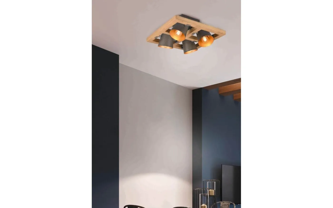 Bell Plafond 4-delad E14 antik stål