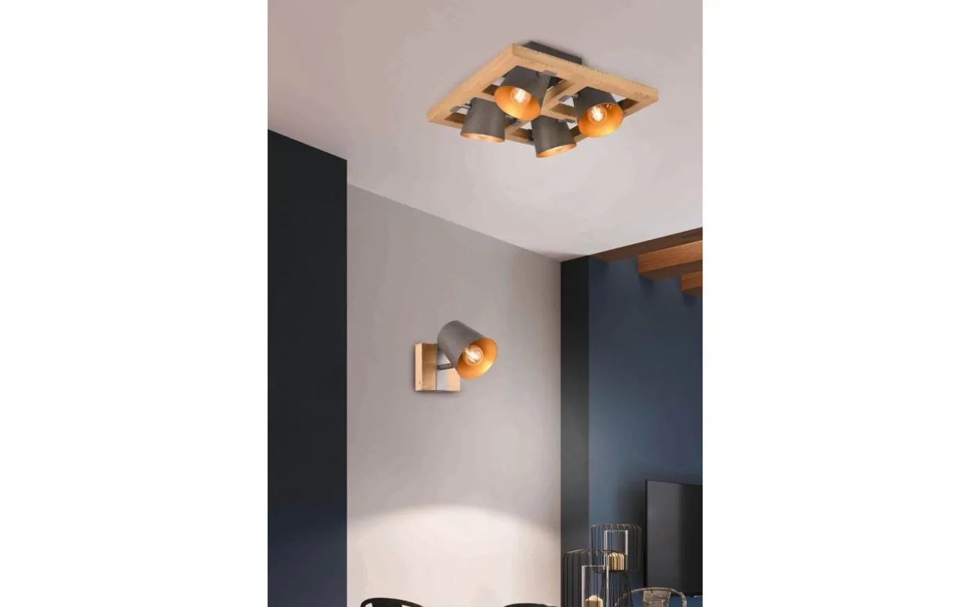 Bell Plafond 4-delad E14 antik stål