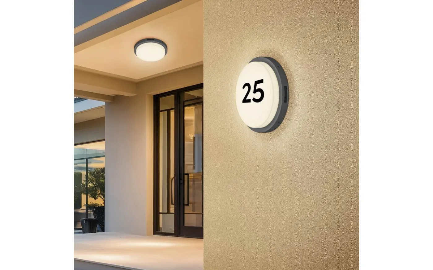 Bermejo Plafond LED 30cm antracit IP54