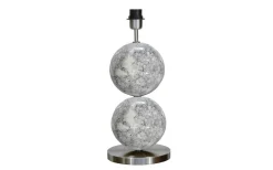 Bertone Lampfot 47cm Vit Marmor/Silver