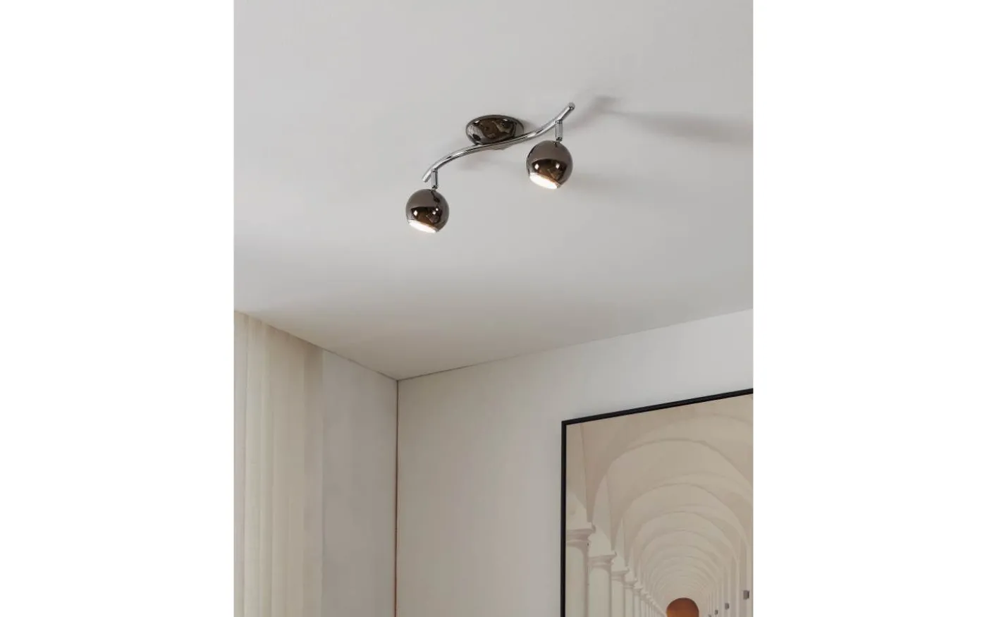 Bimeda Takspotlight 37cm GU10 LED 3000K 2x2,8W Nickel