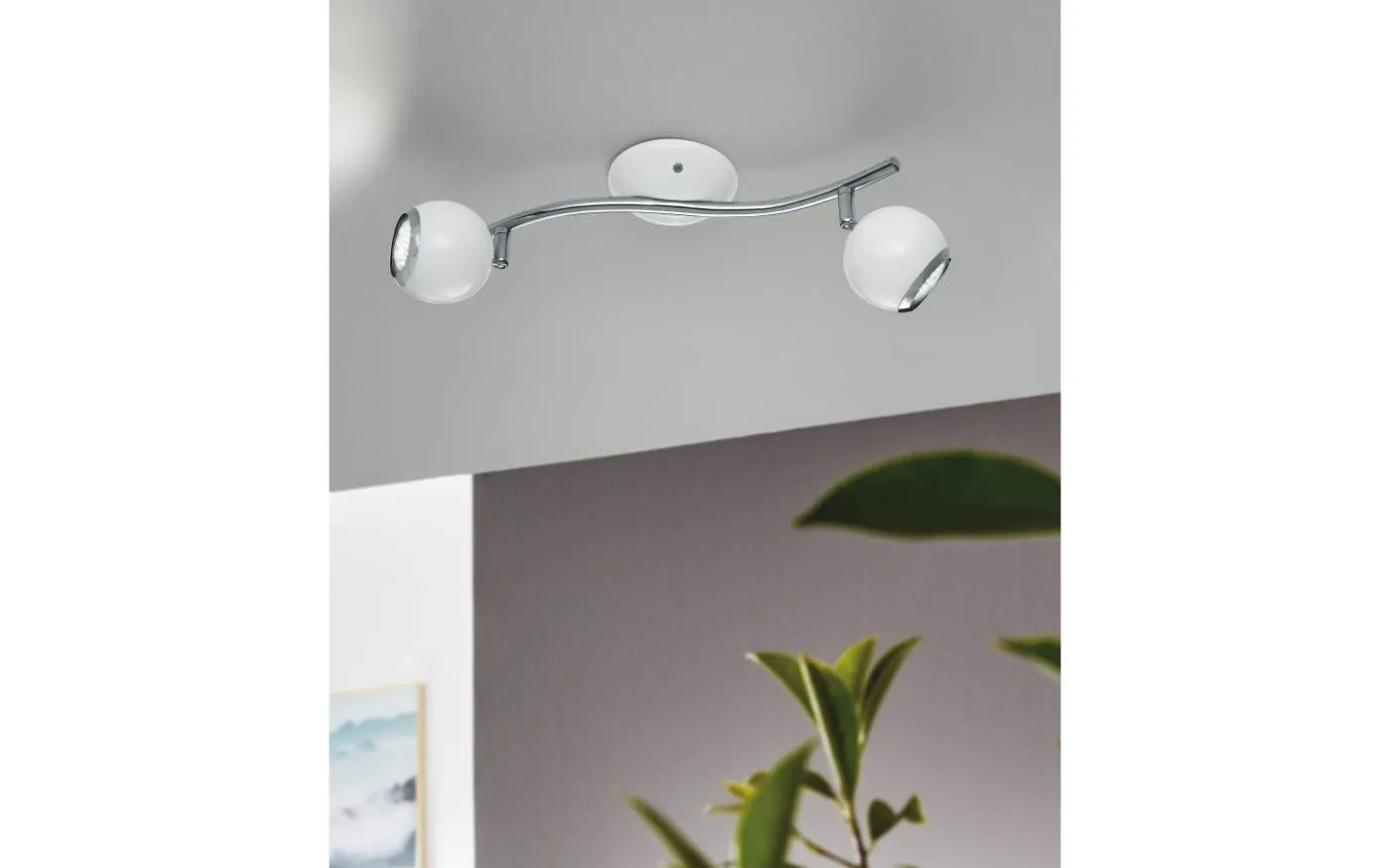 Bimeda Takspotlight 37cm GU10 LED 3000K 2x2,8W Vit