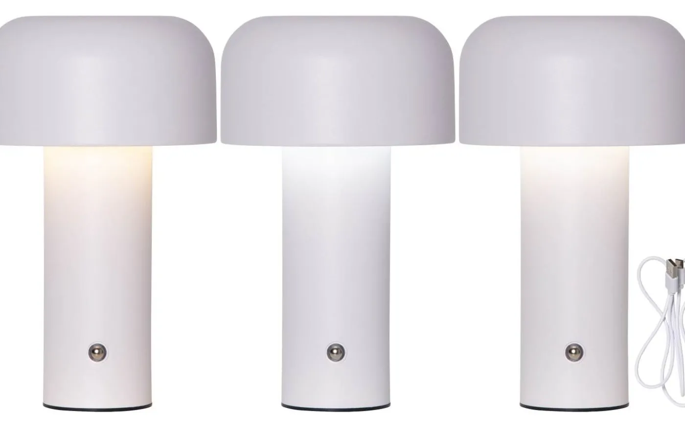 Bobby Uppladdningsbar Bordslampa Vit
