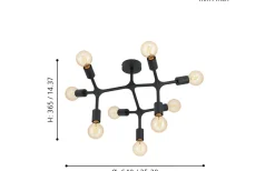 Bocadella Plafond 64cm Svart