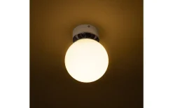 Bolly Plafond 17cm Opal/Krom IP44