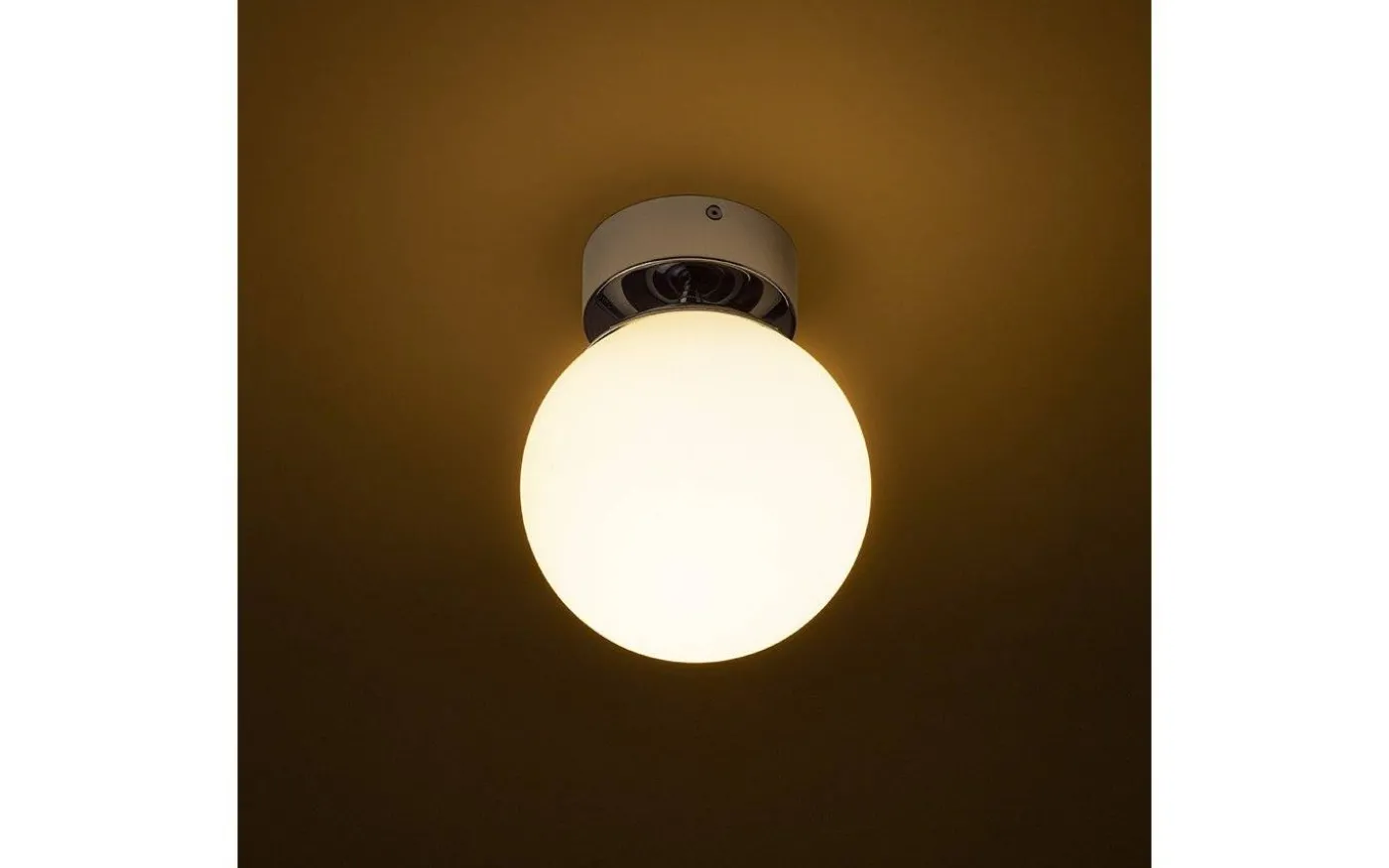 Bolly Plafond 17cm Opal/Krom IP44