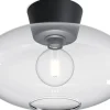 Bullo Plafond 38cm Mattsvart/Klarglas