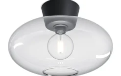 Bullo Plafond 38cm Mattsvart/Klarglas