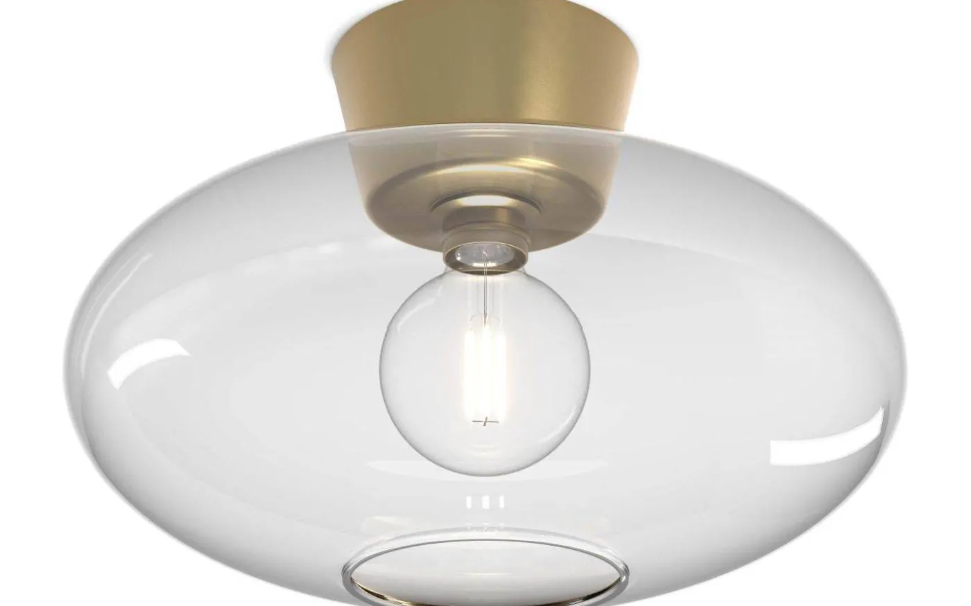 Bullo Plafond 38cm Mässing/Klarglas