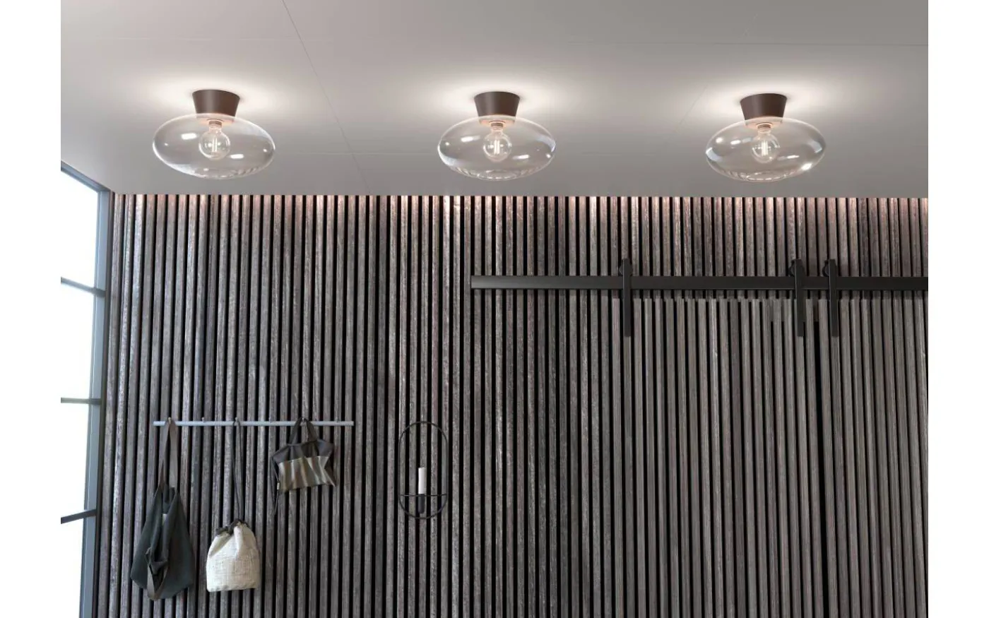 Bullo Plafond 38cm Oxid/Klarglas