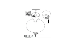 Bullo XL Plafond 38cm Svart/Opal