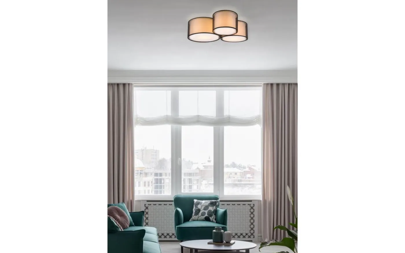 Burton Plafond 3-delad E27 mattsvart