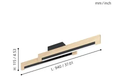Camacho Plafond 94cm LED 3000K 20W Svart