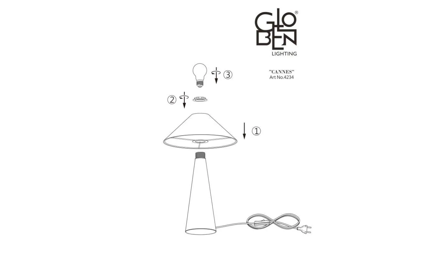 Cannes Bordslampa 40cm Mullvad