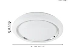 Capasso Plafond 40cm LED 3000K 20W Vit/Krom