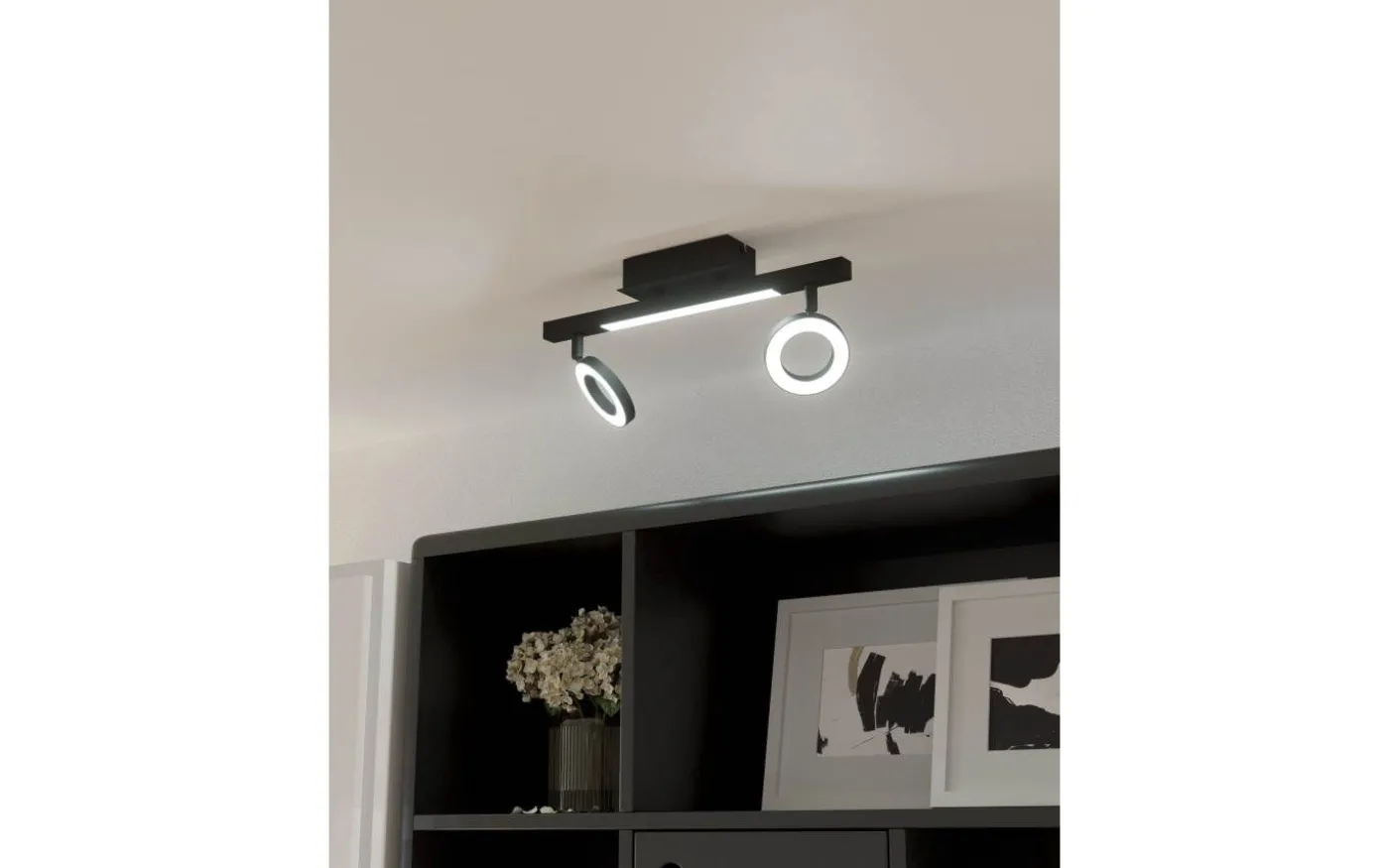 Cardillio 2 Takspotlight 39cm LED 3000K 2x3,2W + 3,3W Svart