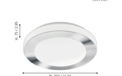 Carpi Plafond 30cm LED 3000K 11W Krom IP44