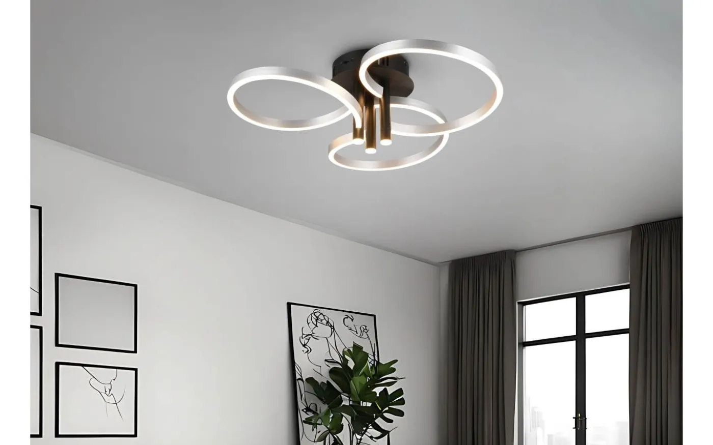 Caruso Plafond LED mattsvart/aluminium