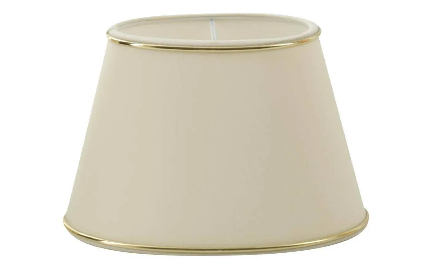 Chintz Oval Lampskärm 33cm Beige med Guldprofil