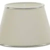 Chintz Oval Lampskärm 33cm Offwhite med Silverprofil