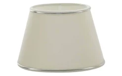 Chintz Oval Lampskärm 33cm Offwhite med Silverprofil
