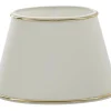 Chintz Oval Lampskärm 33cm Vit med Guldprofil