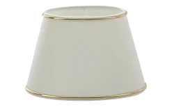 Chintz Oval Lampskärm 20cm Vit med Guldprofil
