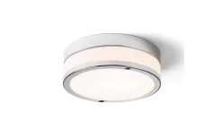 Cira Plafond 23,5cm LED 12W 3000K Opalglas/Krom IP44