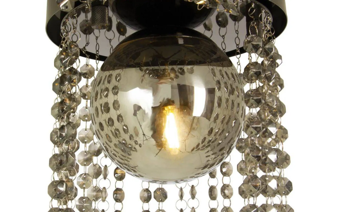 Claudia Plafond 20cm Svartkrom/Rök IP23