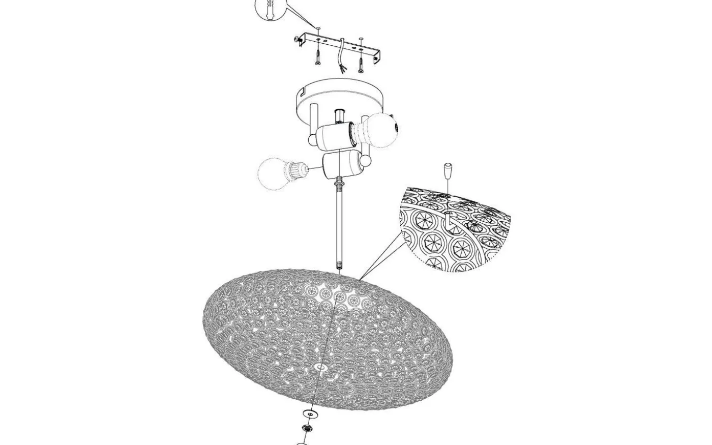 Clemente Kristallplafond 35cm Krom
