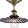Cobbler Plafond 25cm E27 Antikmässing/Rök