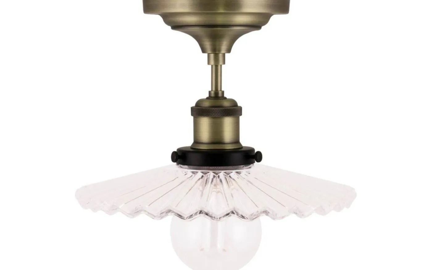Cobbler Plafond 25cm E27 Antikmässing/Klar